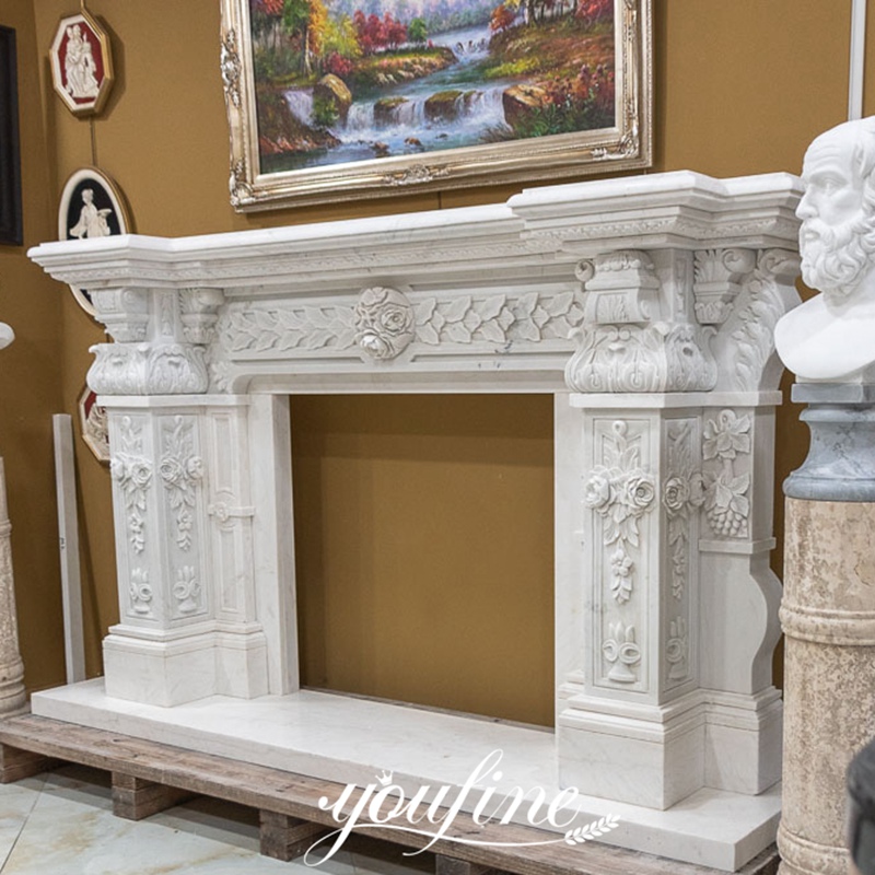 Classic White Marble Fireplace SurroundFactory Supply